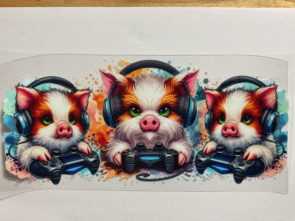 Gamer Pig - UV DTF Tumbler Wrap