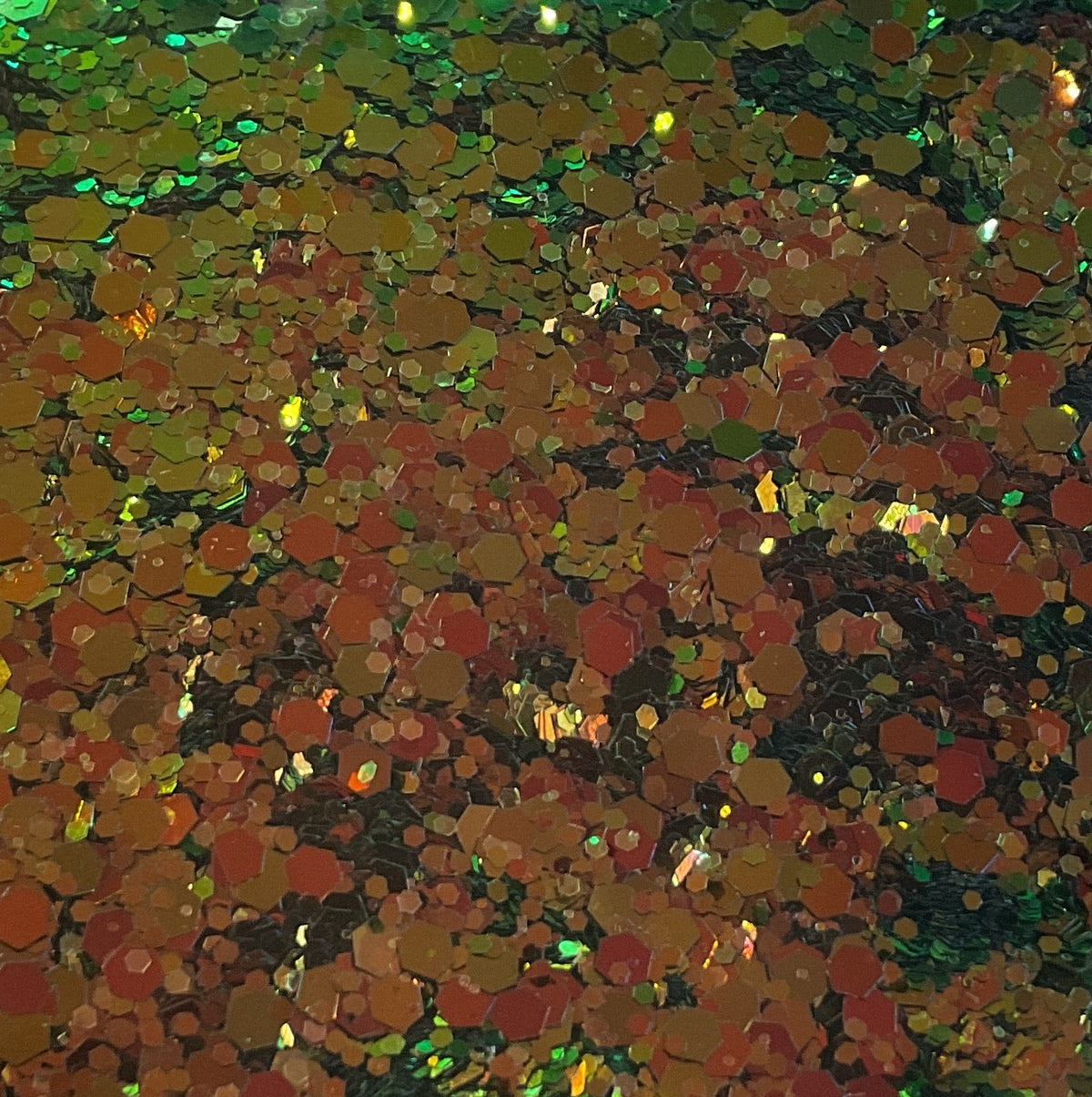 GLITTER Chunky Fine Mix - Mermaid Green Orange Gold Shift - Resealable 50g Bag
