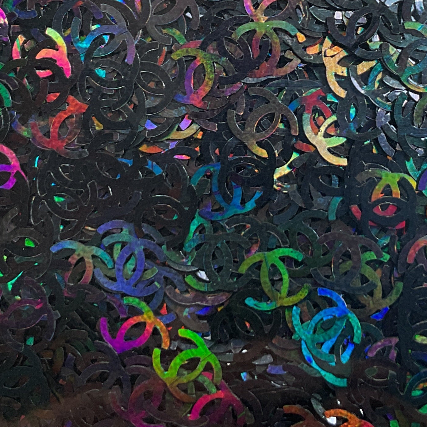Black Holographic CC - Glitter Shapes