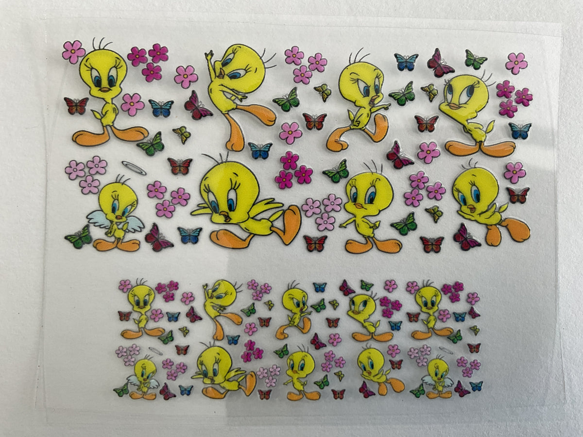 Tiny Yellow Cartoon Bird - Tumbler Keychain Wrap