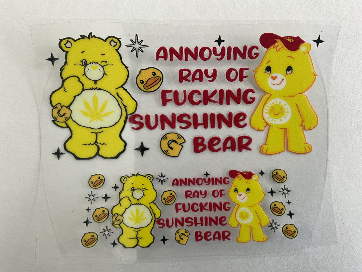 Swear Bear Yellow Annoying Ray of Fn Sunshine - Tumbler Keychain Wrap