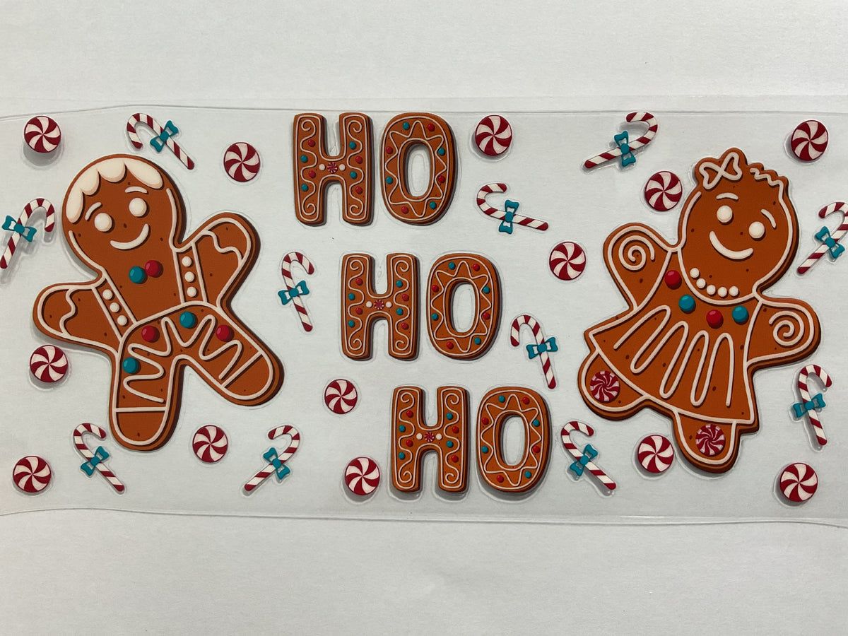 115C - Ho Ho Ho Gingerbread Girl & Boy - Tumbler Wrap