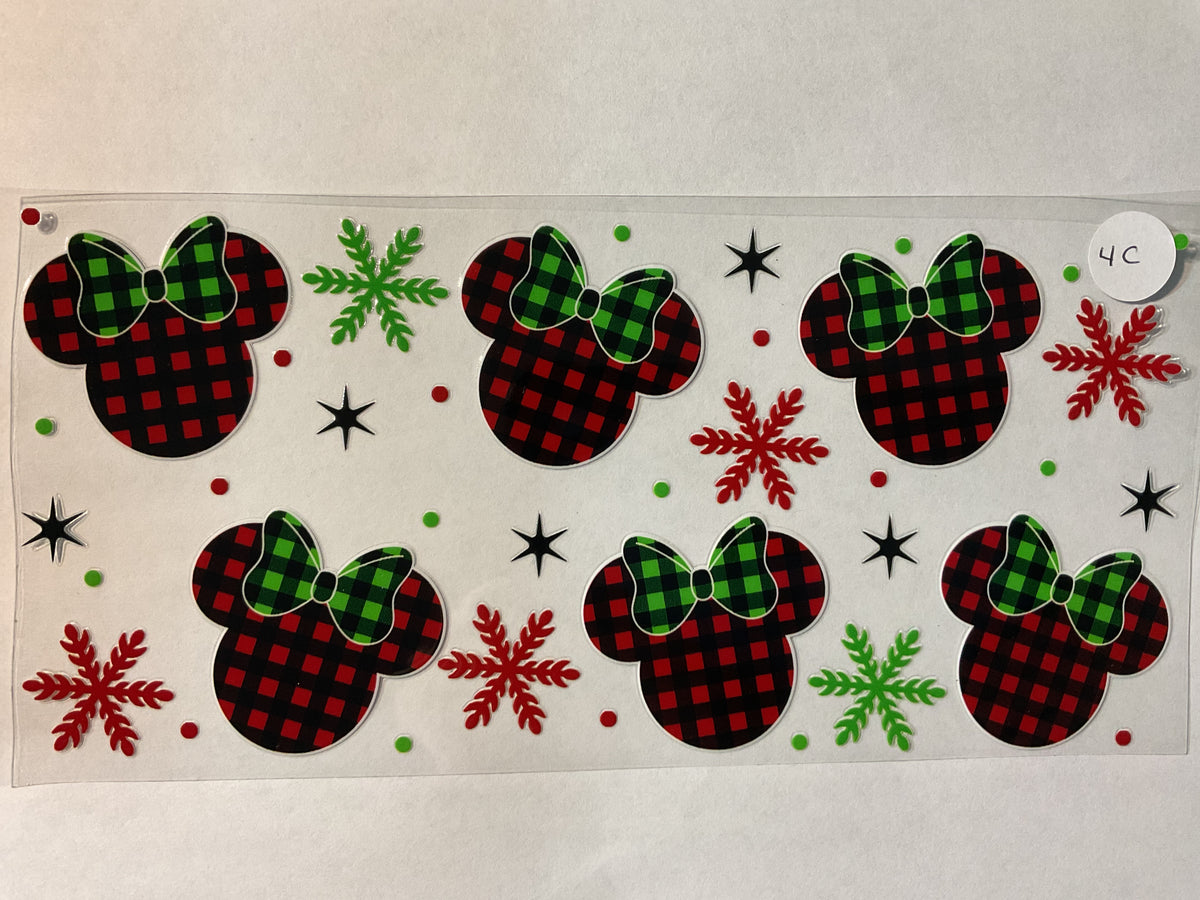 4C - Mouse Girl Red Green Checker - UV DTF