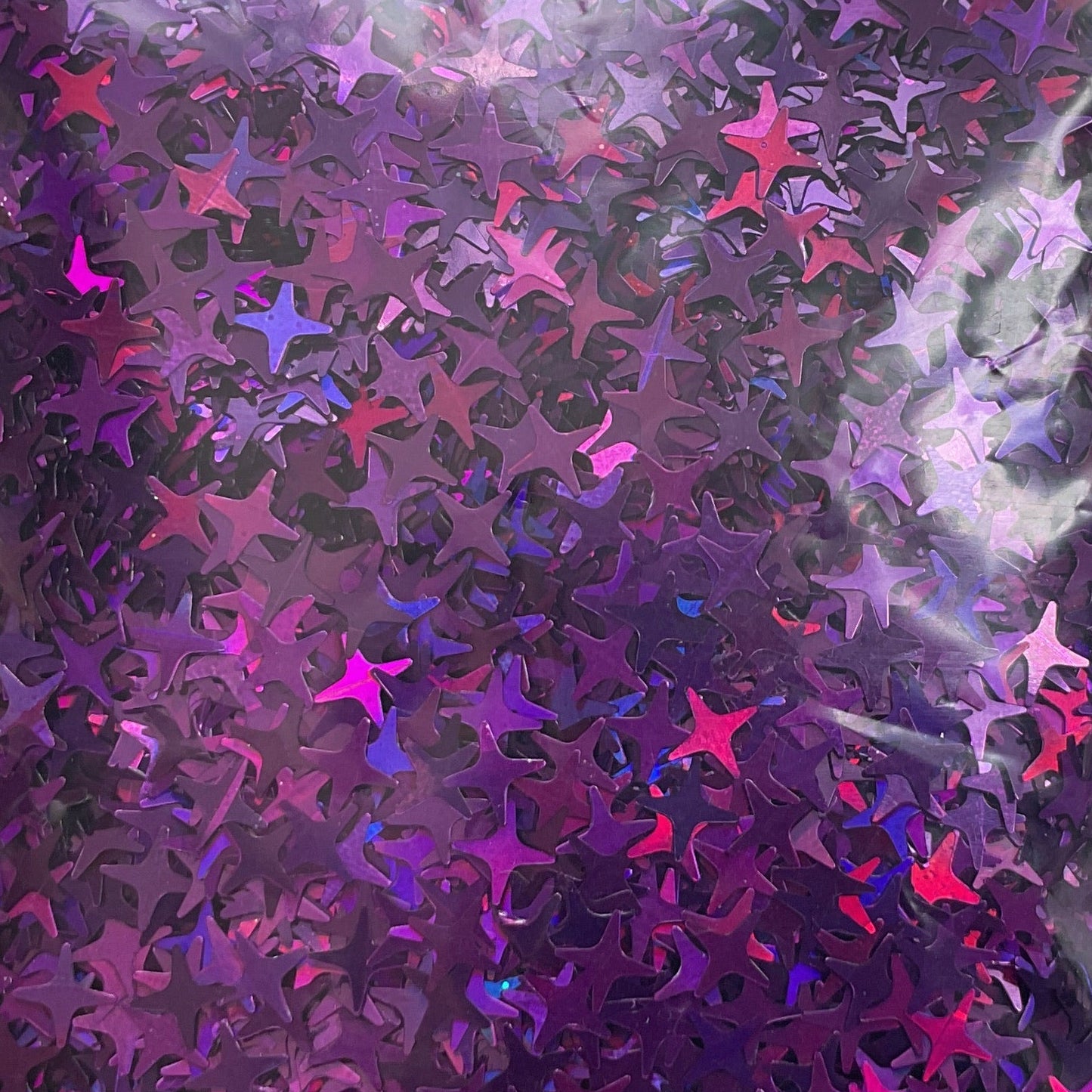 Mini Purple Holographic Stars - Glitter Shapes