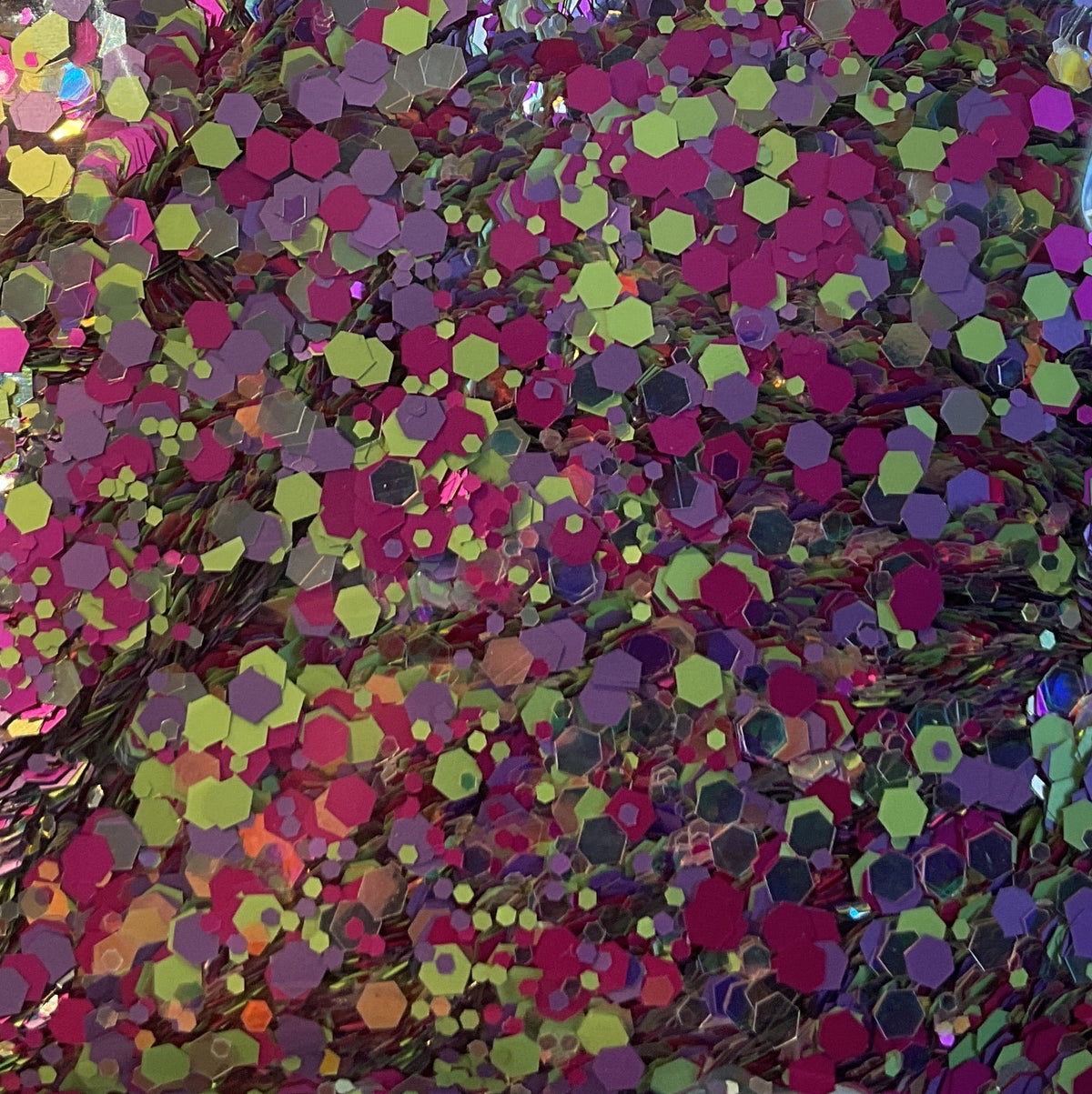 GLITTER Chunky - Green Purple Pink Flat/Mirror Mix - Resealable 50g Bag
