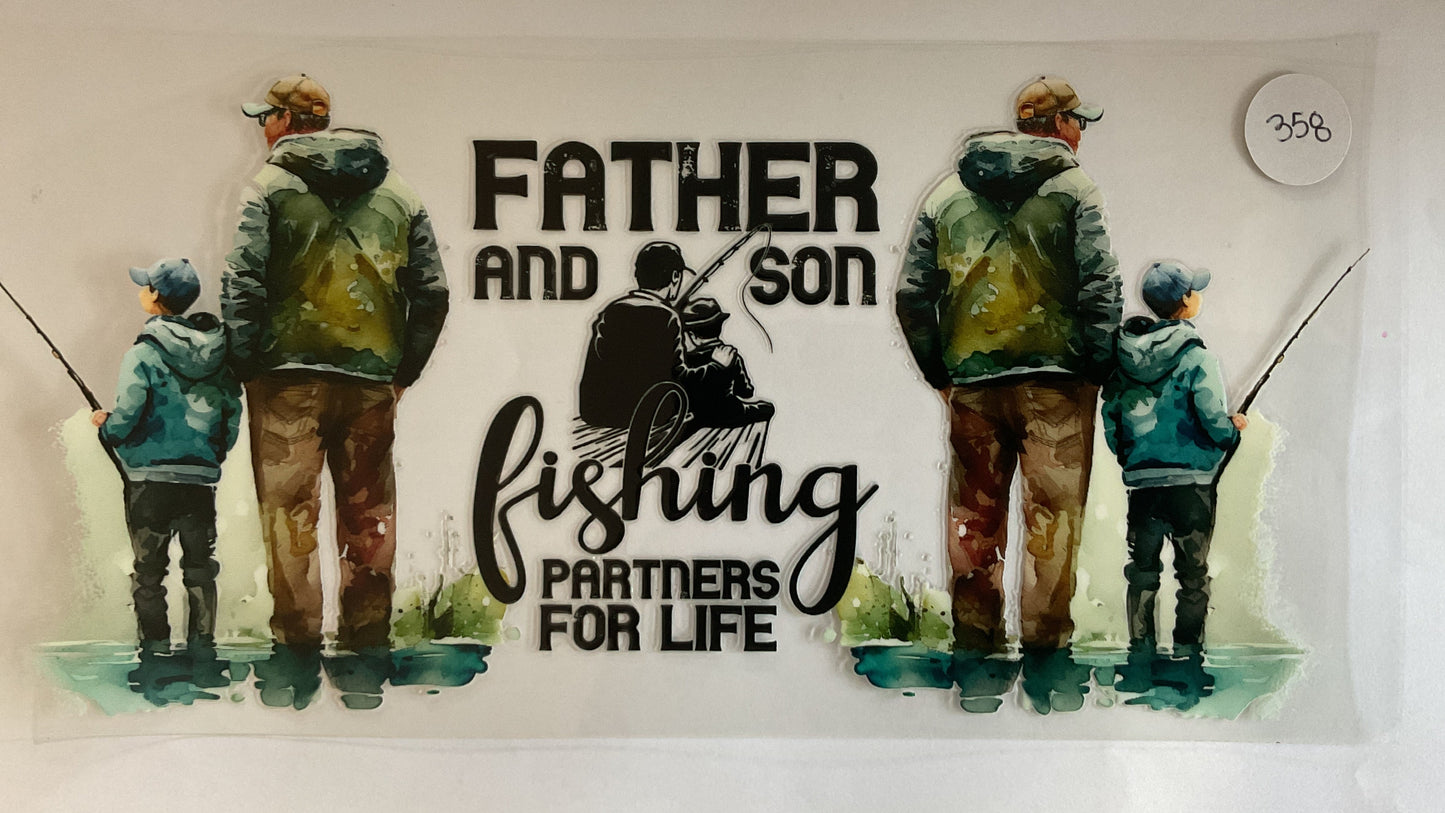 #358 - Father Son Fishing - UV DTF Tumbler Wraps