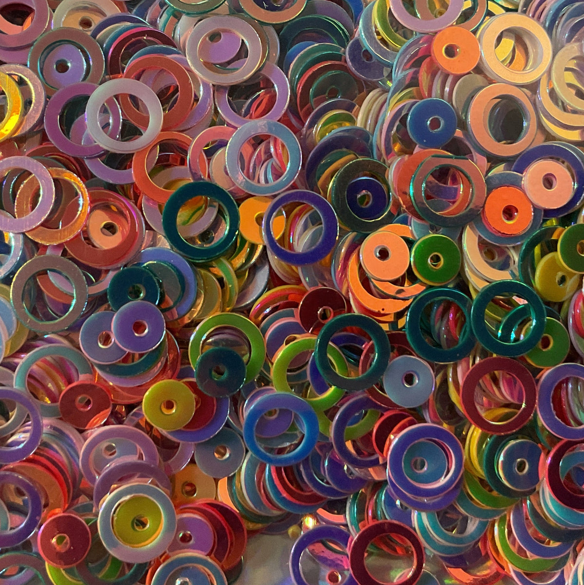 Rings Metallic Multicolor Mix - Glitter Shapes