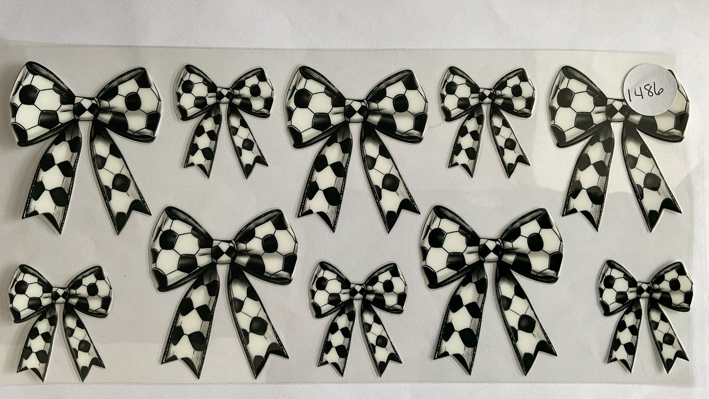 #1486 - Soccer Bows - UV DTF