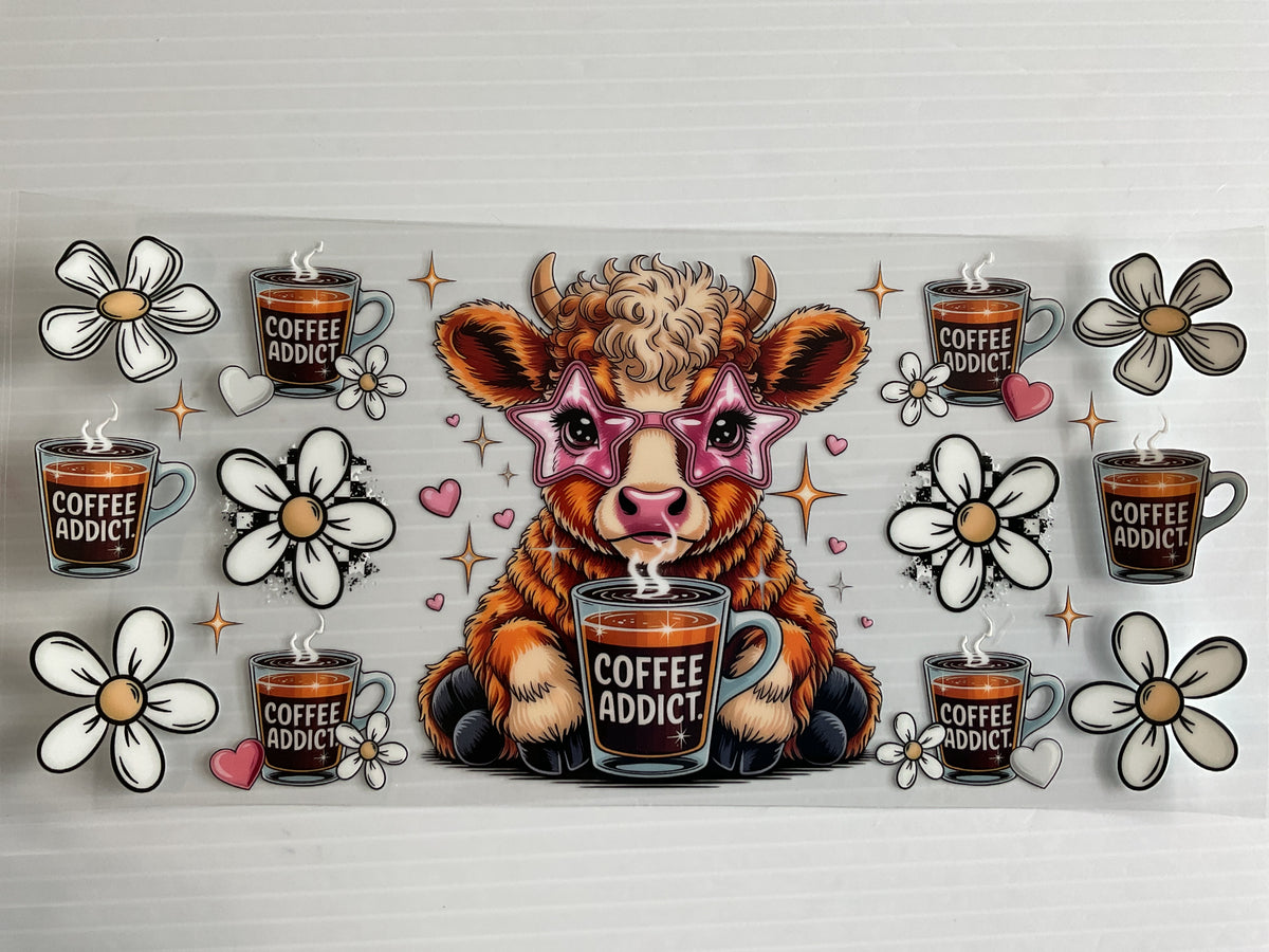 Cow Coffee Addict Star Glasses