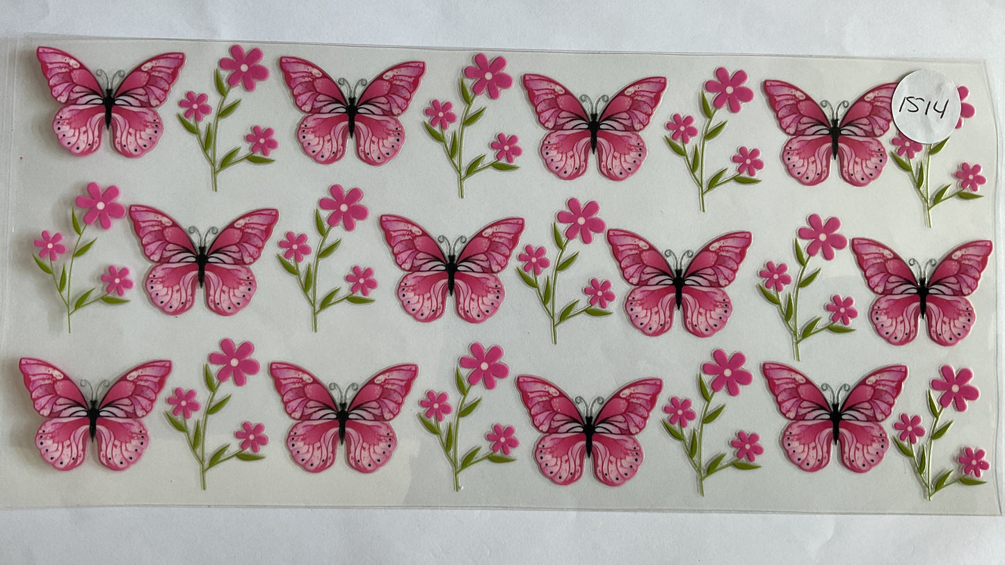 #1514 - Butterflies - UV DTF