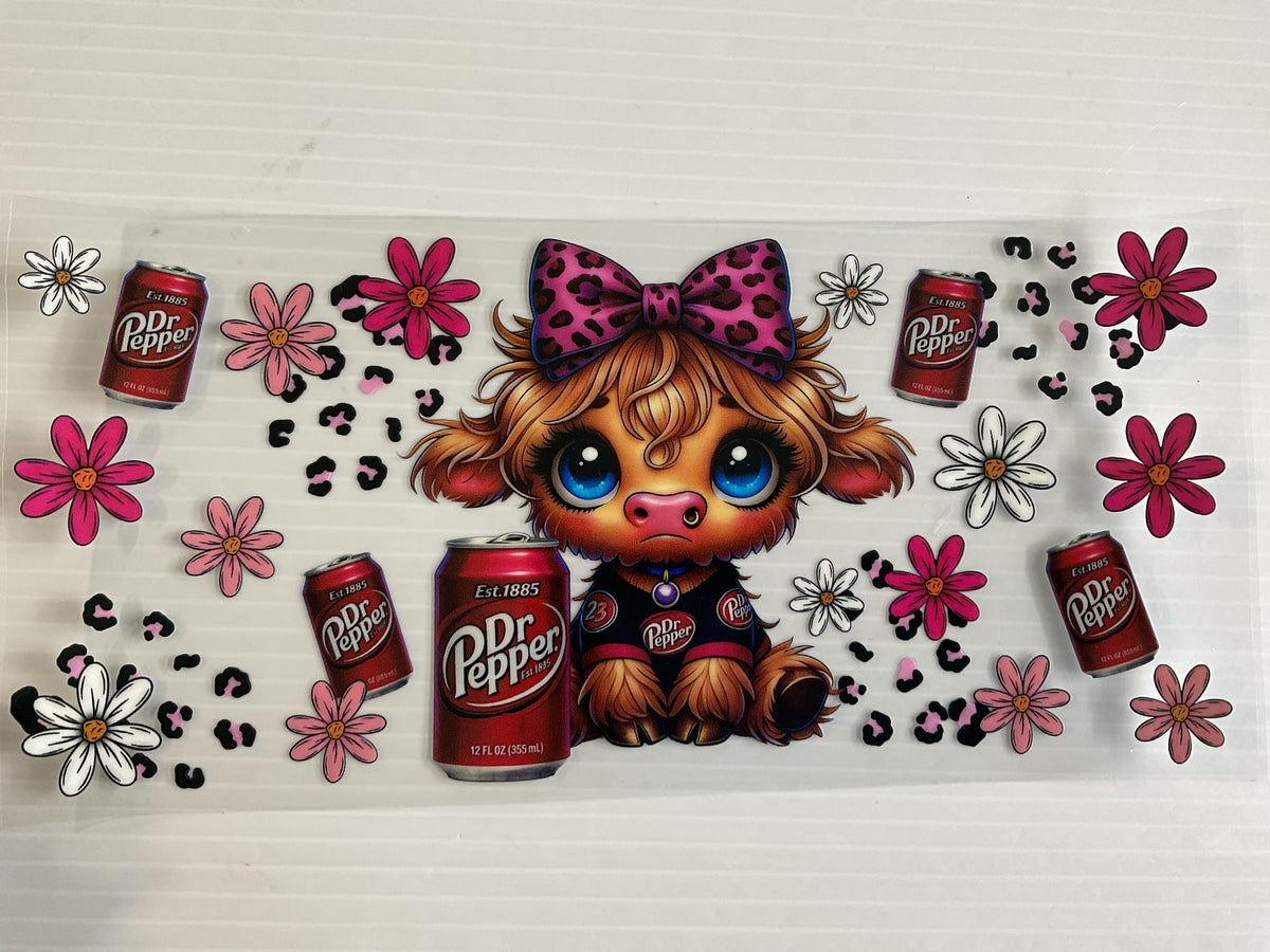 Dr P Cow Pink Leopard Bow