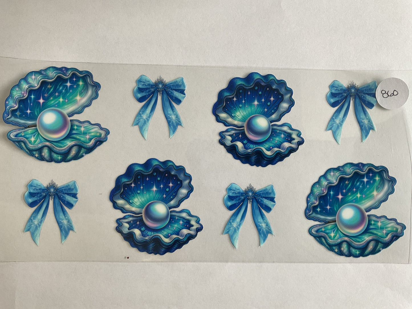 #860 - Blue Galaxy Shells - UV DTF