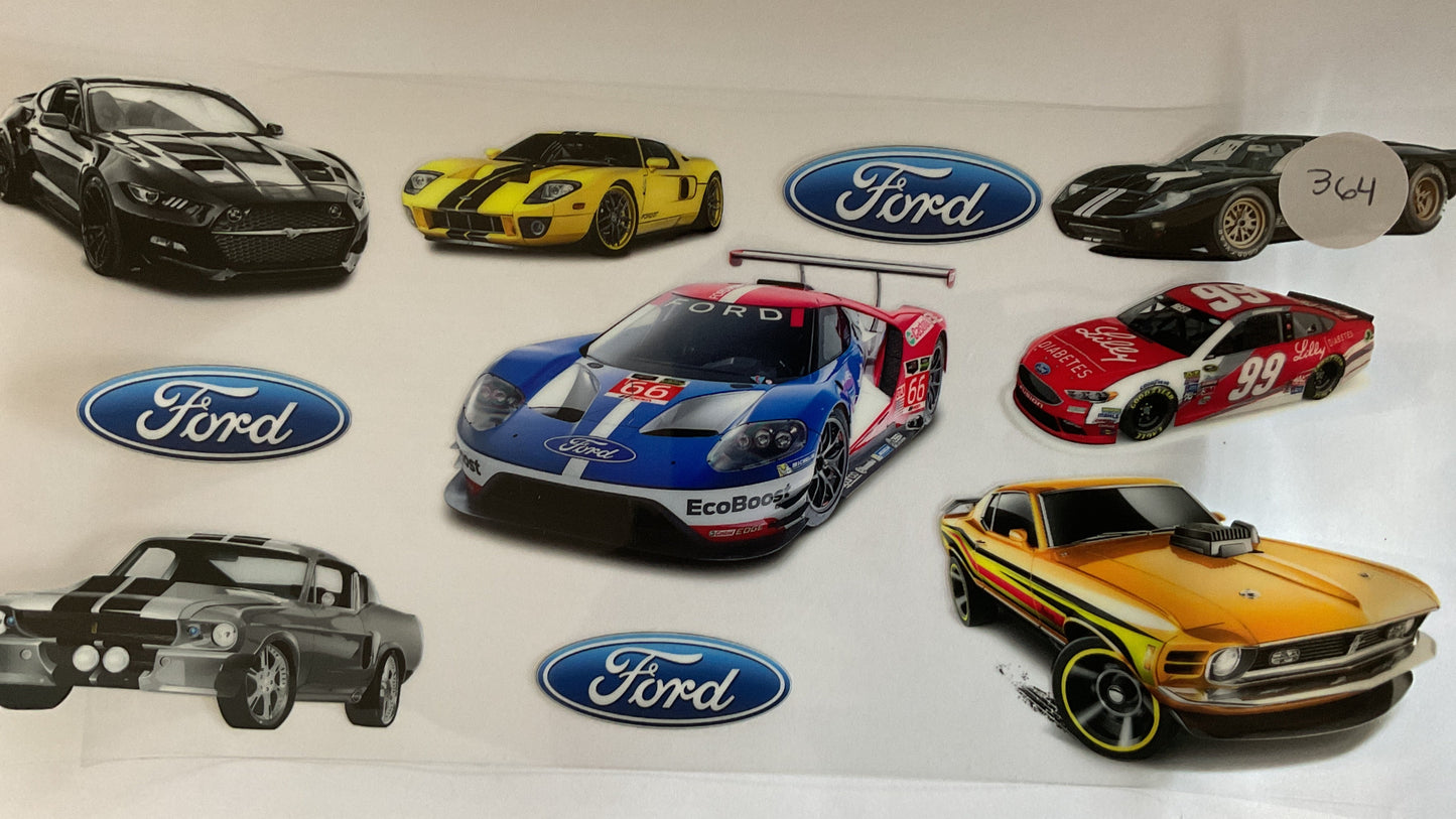 #364 - Racing Cars - UV DTF Tumbler Wraps