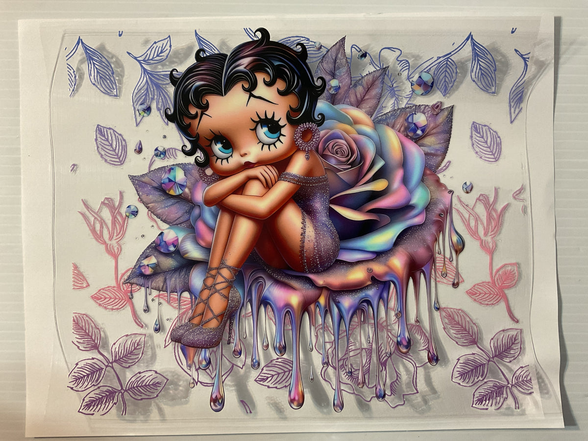 Betty Pastel Dripping Rose - 20oz UV DTF