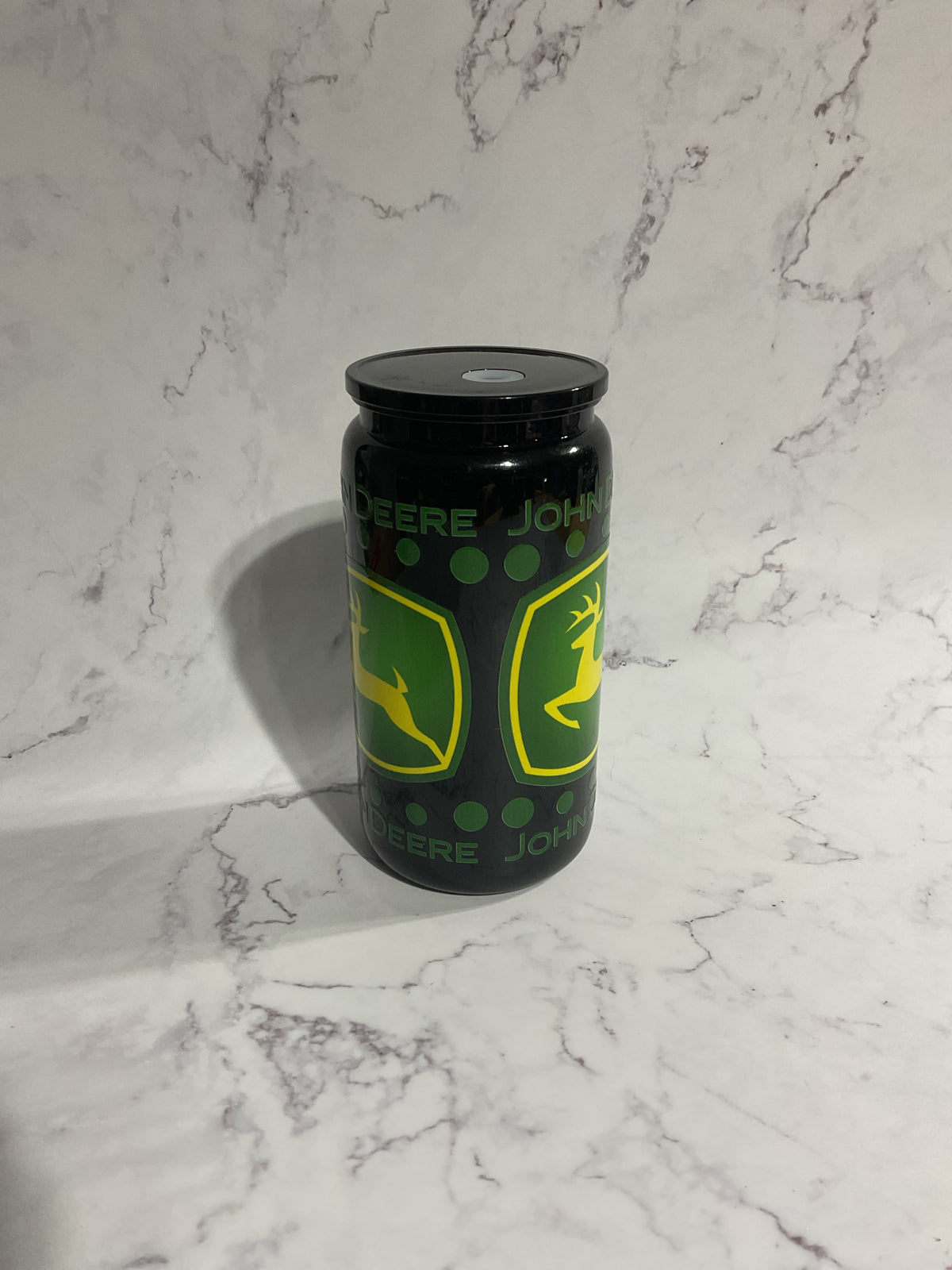 16oz John Tractor - Black Premade NON-Snow Globe Tumbler