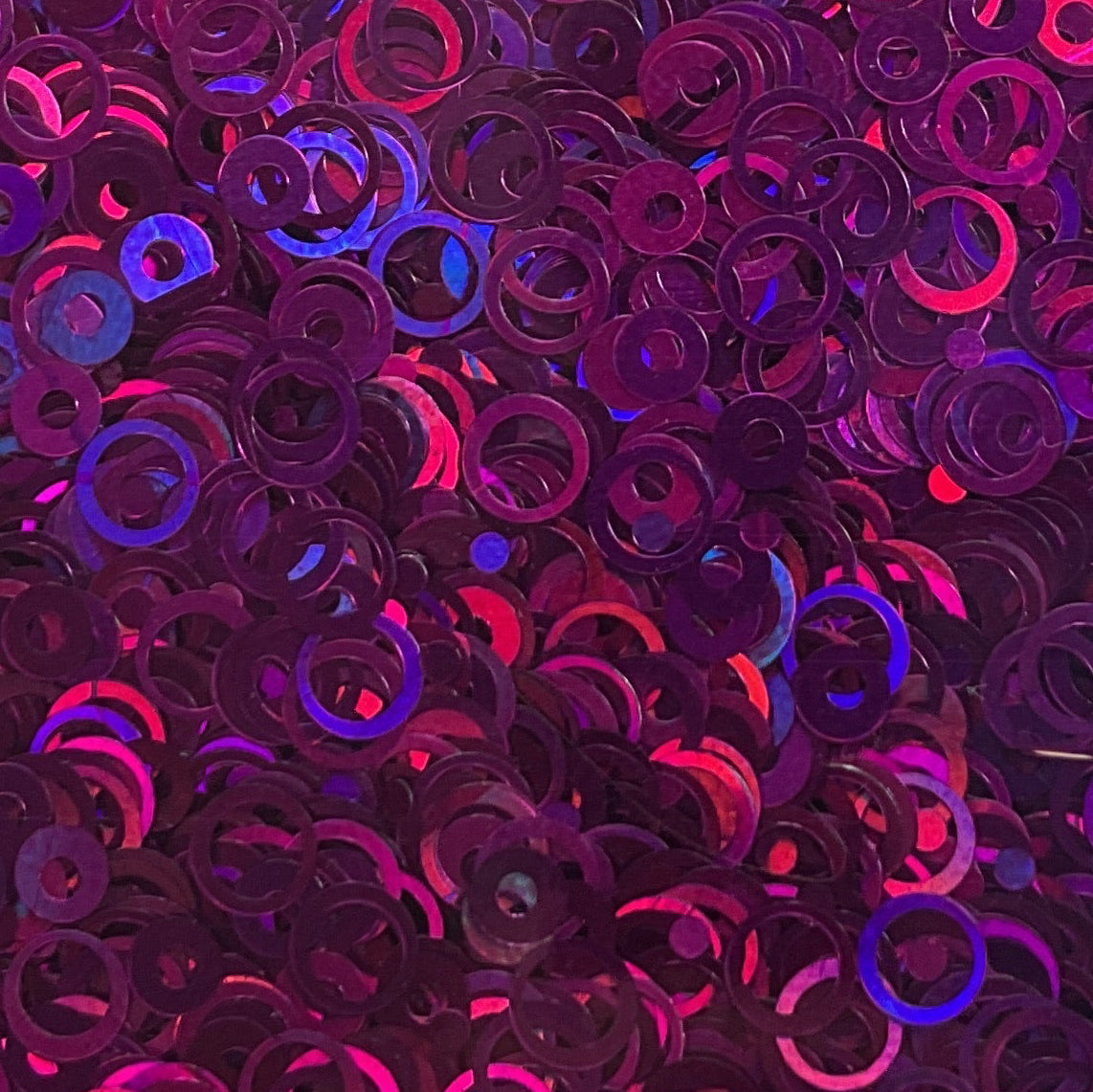 Pink Holographic Rings - Glitter Shapes