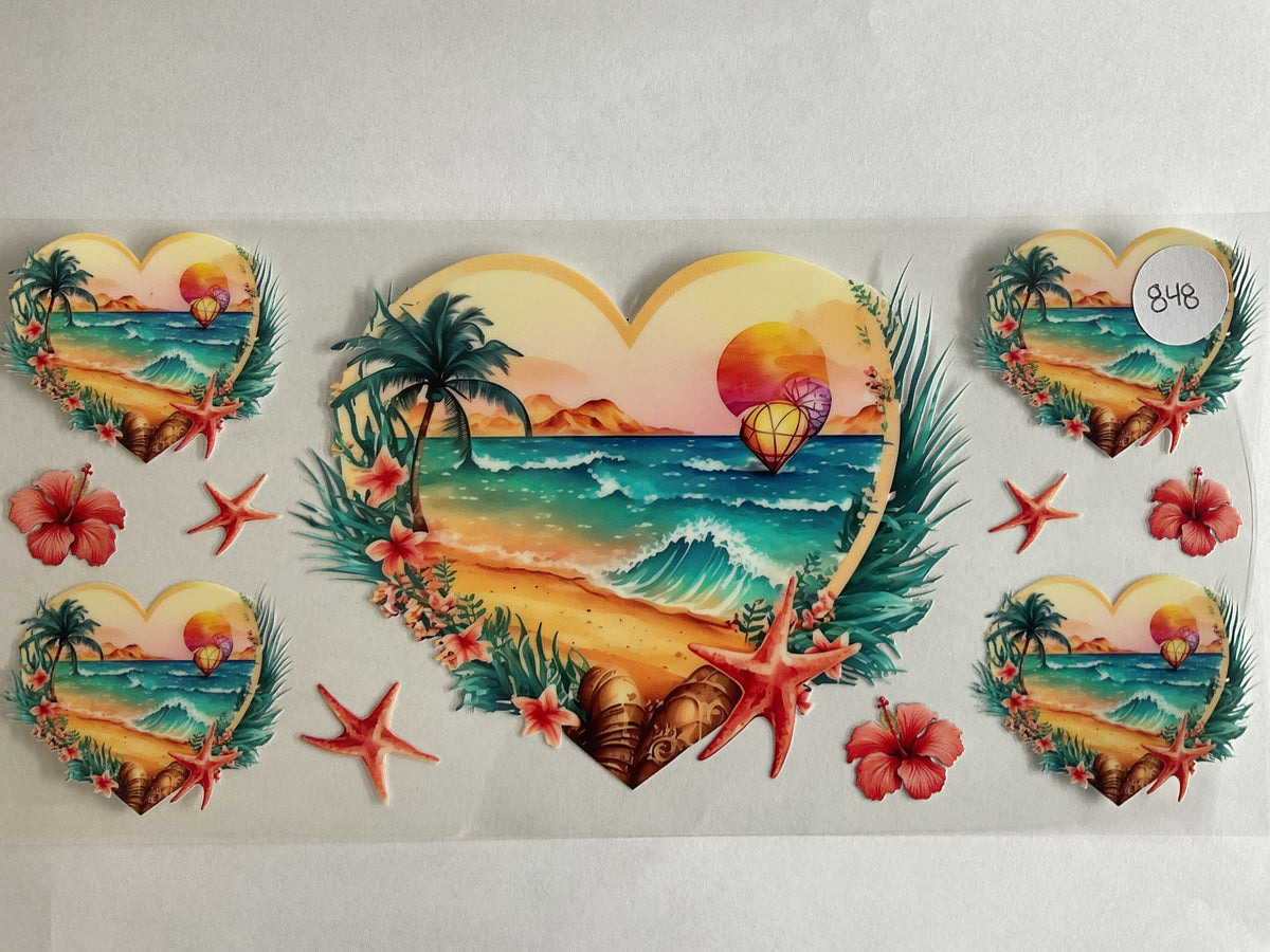 #848 - Heart Ocean - UV DTF