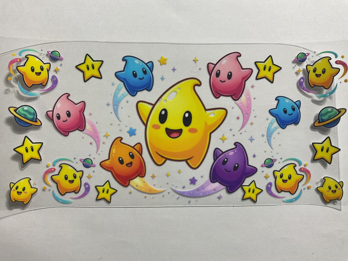Game Mario Stars - UV DTF Tumbler Wrap