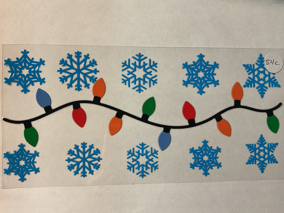 54C - Snowflakes with Lights - UV DTF