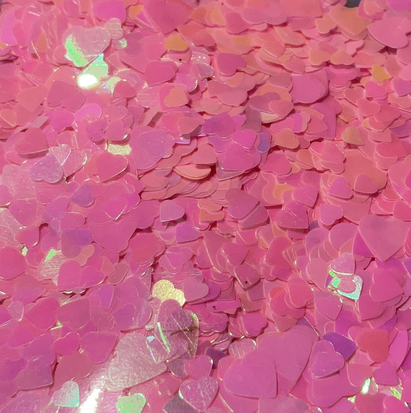 Light Pink Multi-sized Hearts - Glitter Shapes