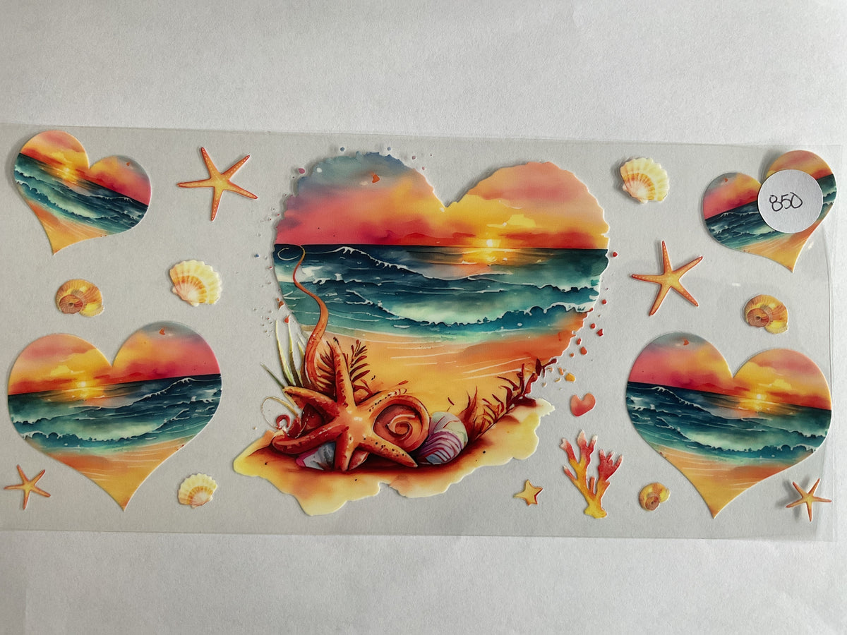 #850 - Heart Sunset - UV DTF
