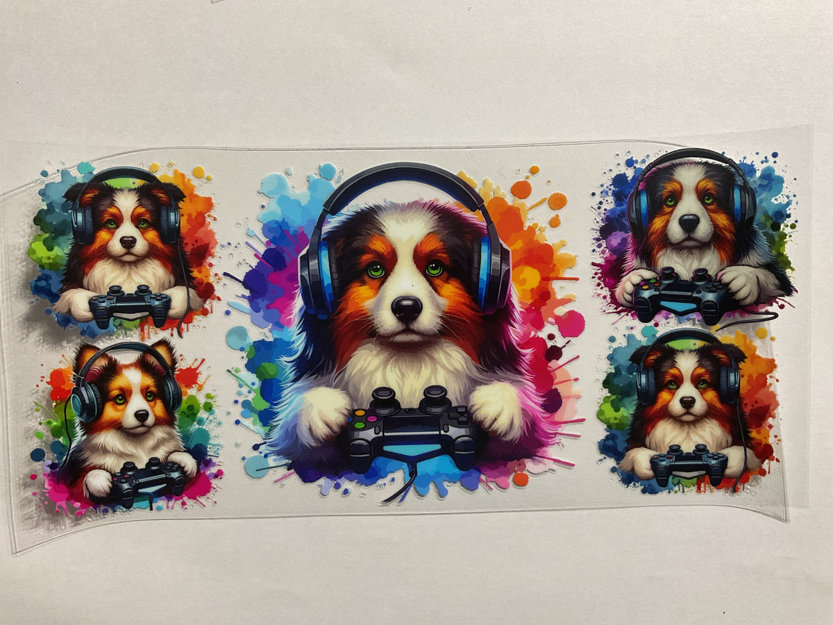 Gamer Dog - UV DTF Tumbler Wrap