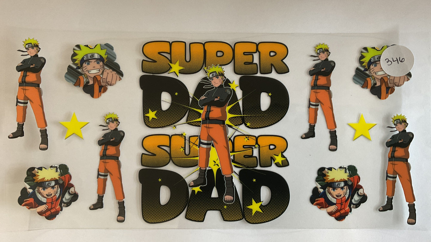 #346 - Super Dad - UV DTF Tumbler Wraps