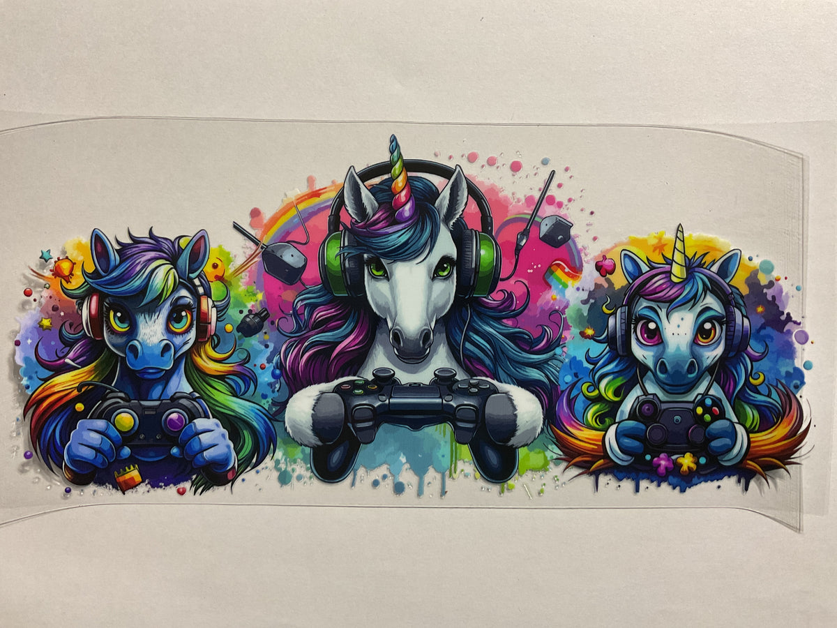 Gamer Unicorn - UV DTF Tumbler Wrap