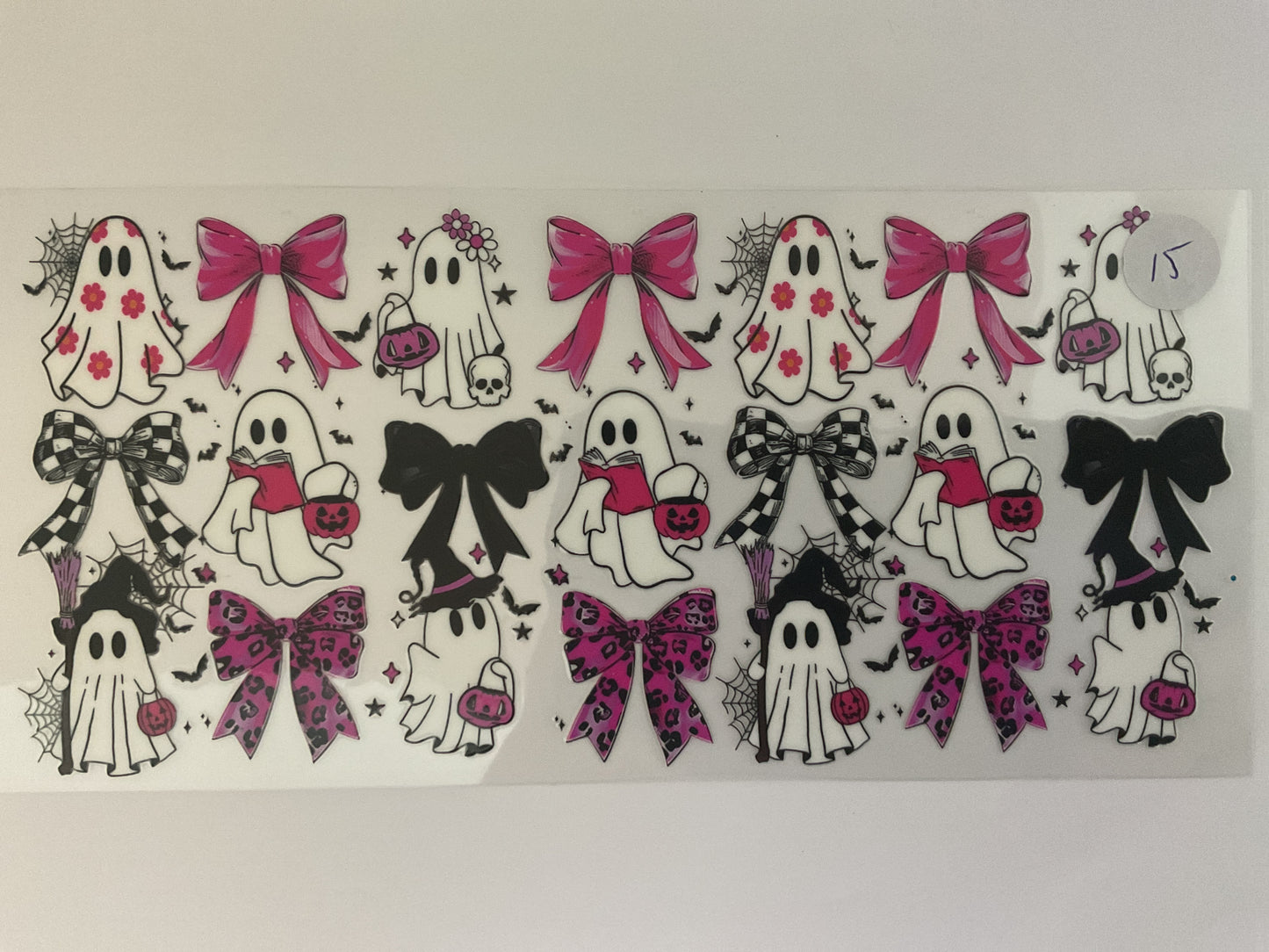 #15H - Ghosts with Pink Bows - UV DTF