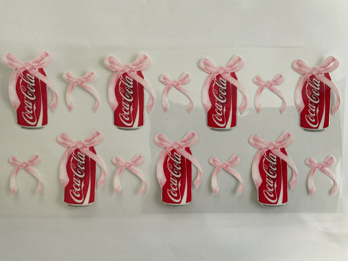 Cola Cans Pink Ribbons - UV DTF
