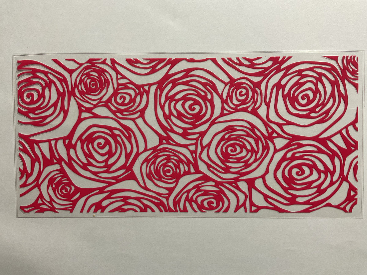 Red Rose Outline - UV DTF
