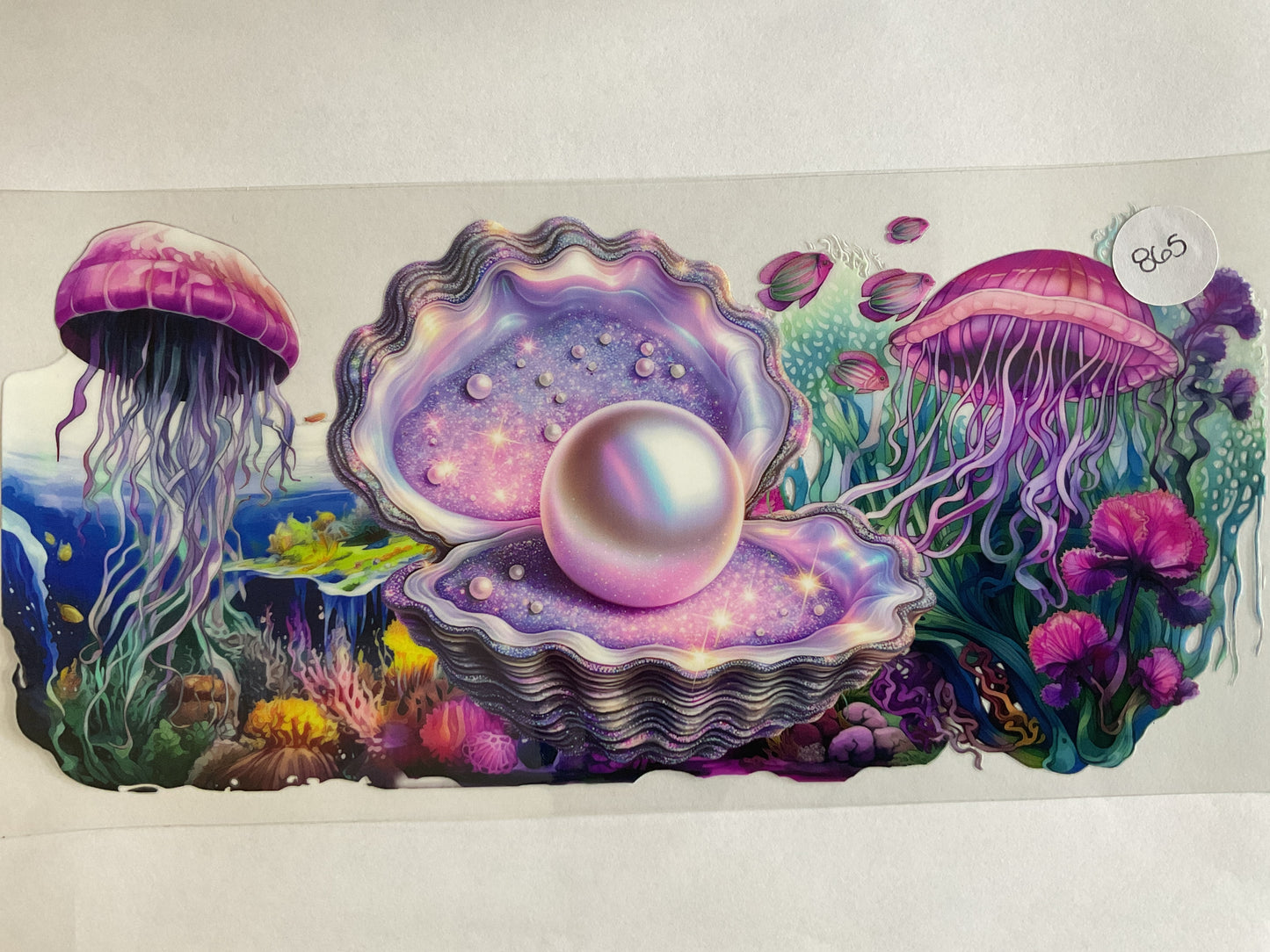 #865 - Purple Pearl Jelly Fish Shell - UV DTF
