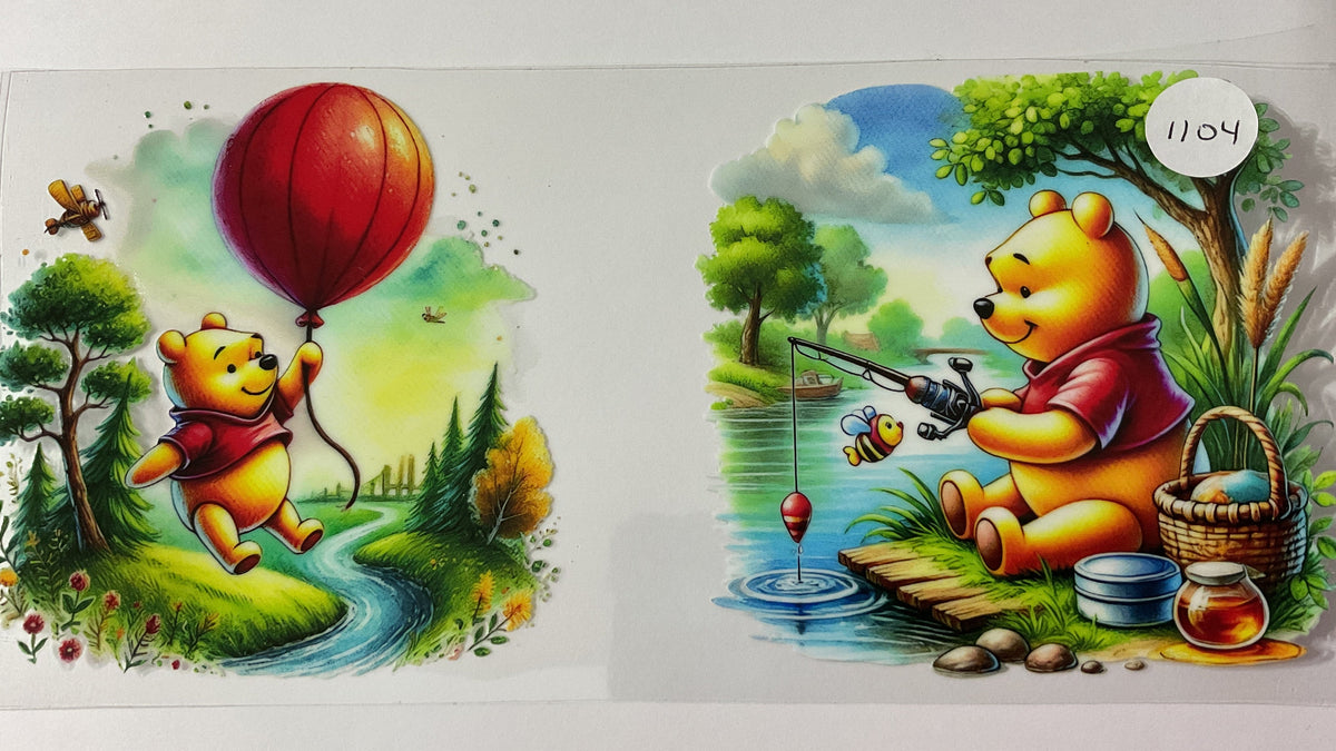 #1104 - Honey Bear Red Balloon - UV DTF