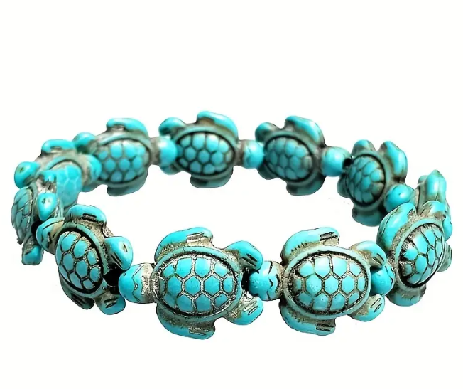 Blue Turtles - Beaded Bracelet