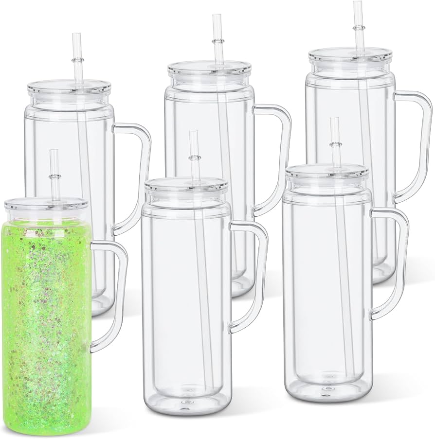 20oz Can Style with Handle Snow Globe Tumbler
