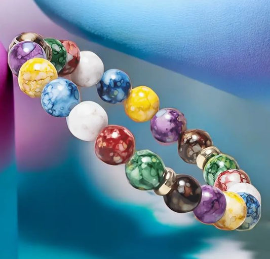 Beaded Bracelet - Watercolor Design