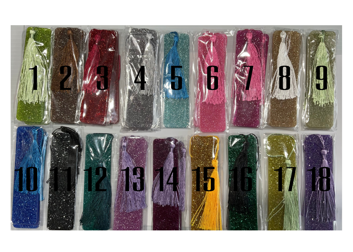 Acrylic Bookmarks - Fine Glitter Design