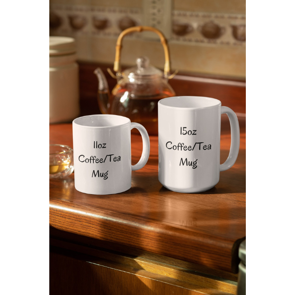 15oz White Ceramic Coffee Mug