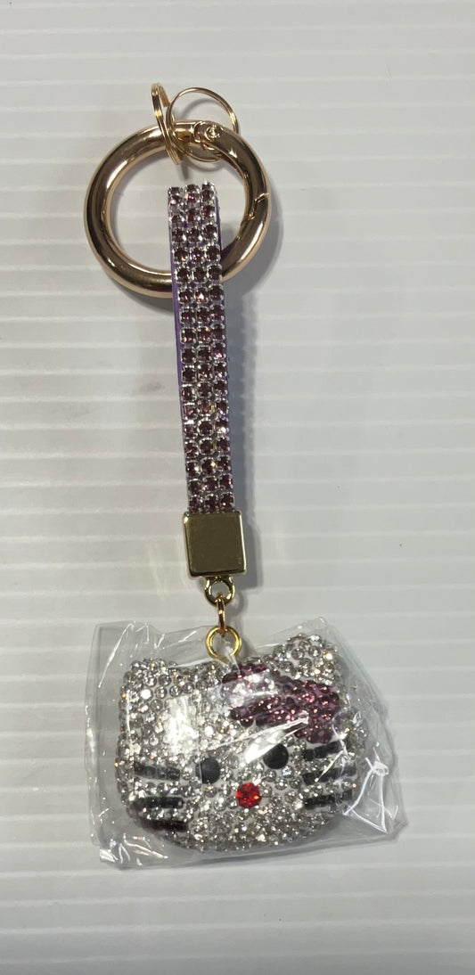HK Purple/Clear Rhinestone Keychain