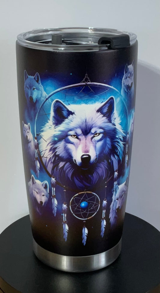 24oz Stainless Steel WOLF Travel Tumbler