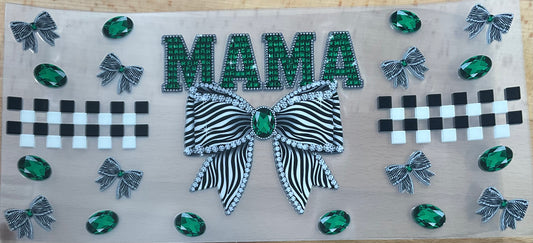 Mama Zebra Emeralds - UV DTF Tumbler Wrap