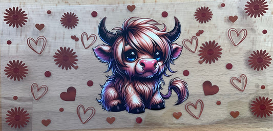 Brown Cow Hearts - UV DTF Tumbler Wrap