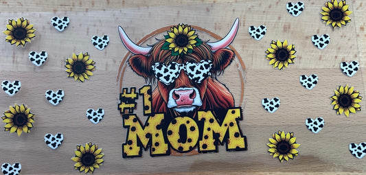 #1 MOM Cow - UV DTF Tumbler Wrap