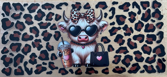 Boujee Cow Leopard Print  - UV DTF Tumbler Wrap