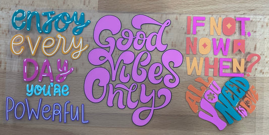 Self Care Good Vibes - UV DTF Tumbler Wrap