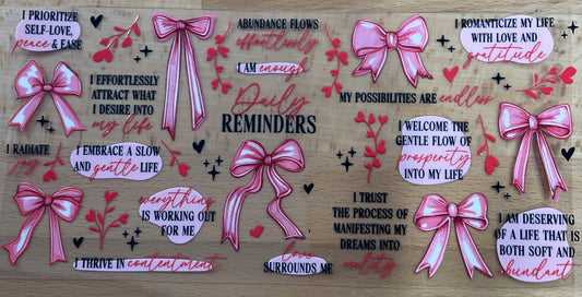 Positive Daily Reminders - UV DTF Tumbler Wrap