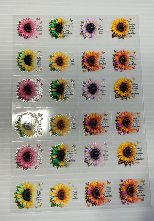 Positive Sunflowers - UV DTF Kiss Cut