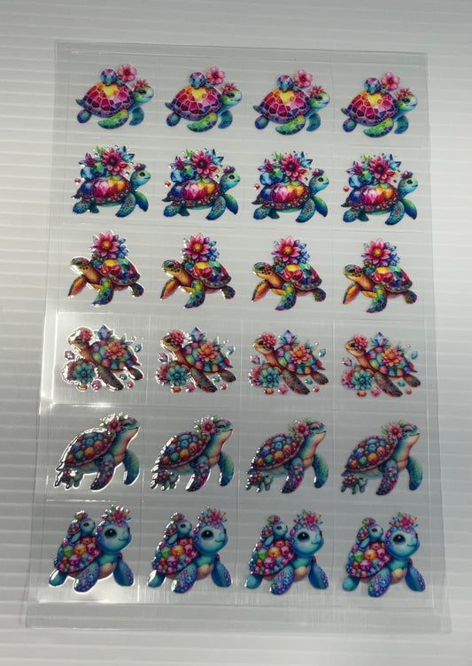 Gemstone Turtles - UV DTF Kiss Cut