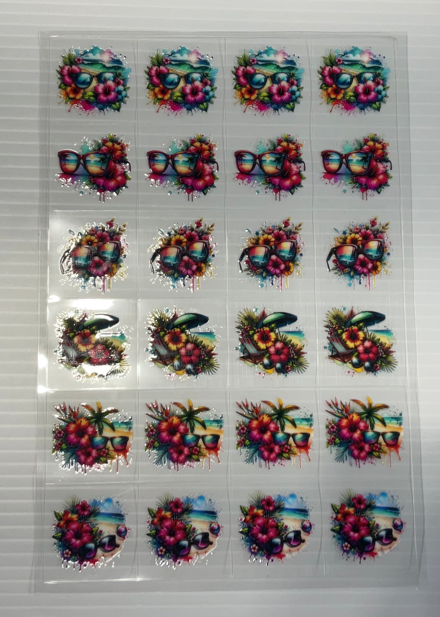 Tropical Summer Beach Scene - UV DTF Kiss Cut