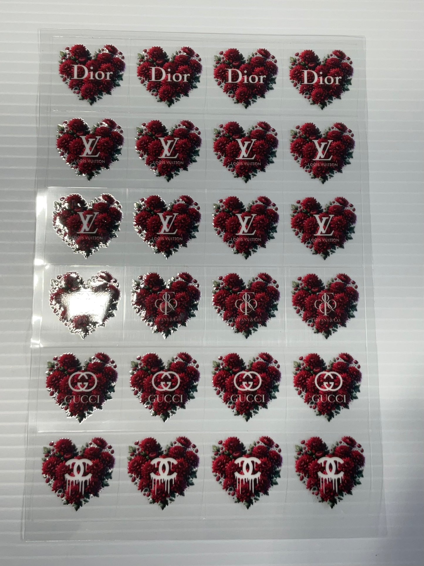 Various Heart Flower LV CC G - UV DTF Kiss Cut